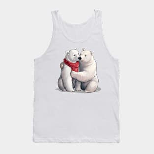 Valentine Cartoon Polar Bear Couple Tank Top